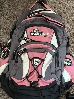 Point Zero Pink Gray White Accent Backpack